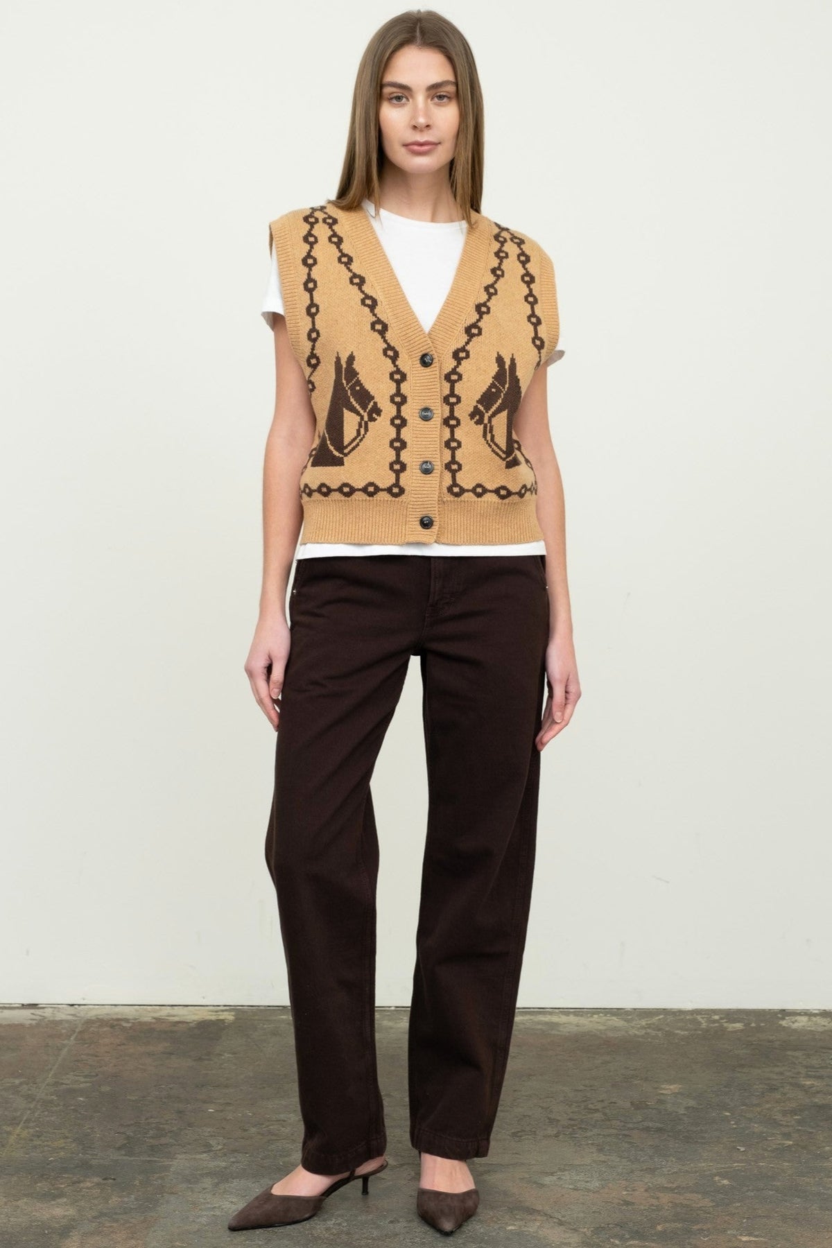 Jacquard Horse Knit Vest | Moon River | Ambiance SF