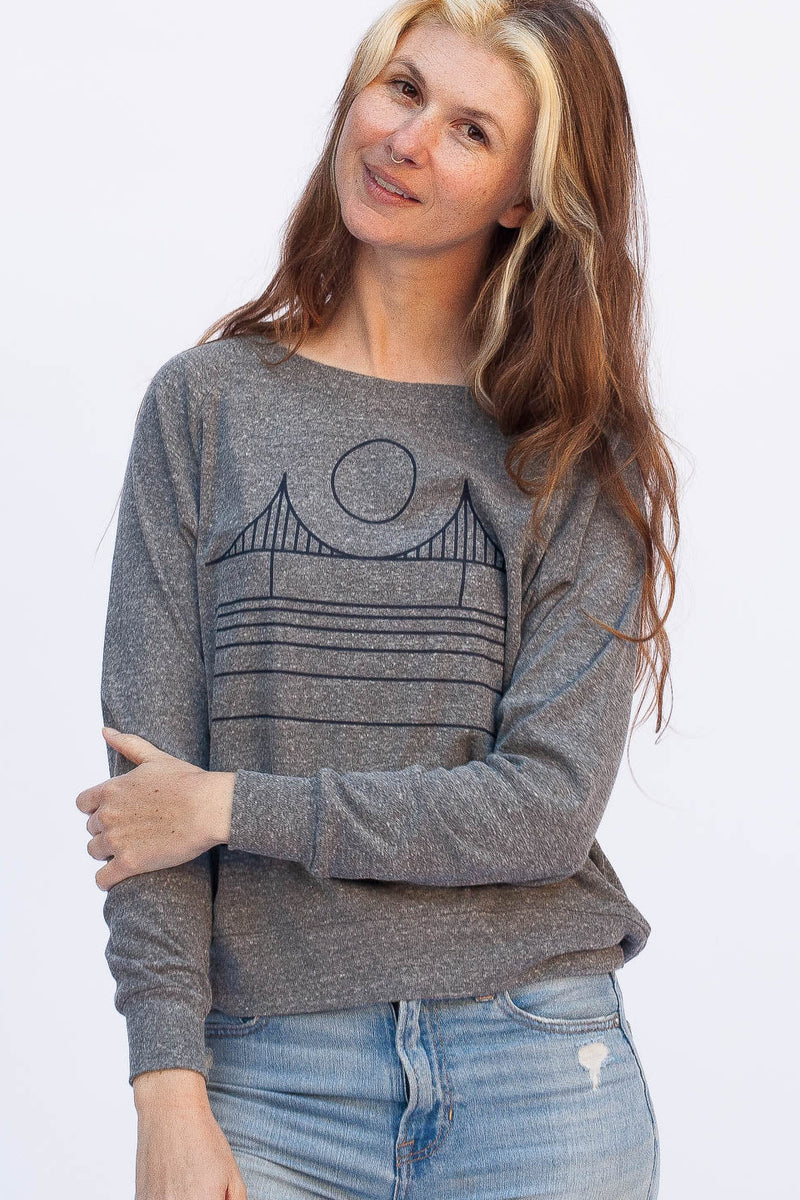 Minimal Bridge Women's Raglan Pullover Tri-Grey