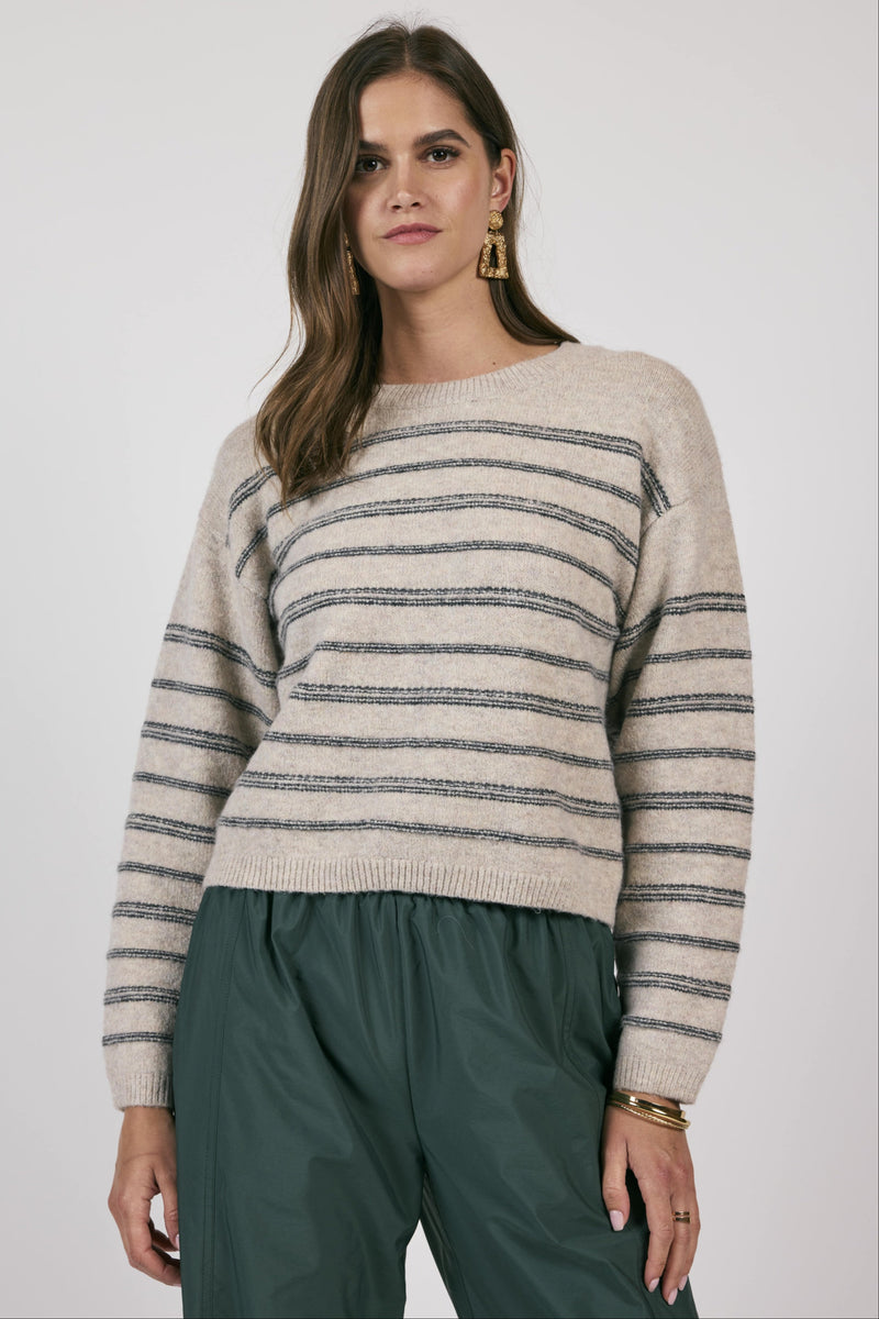 Open Windows Striped Pullover Sweater