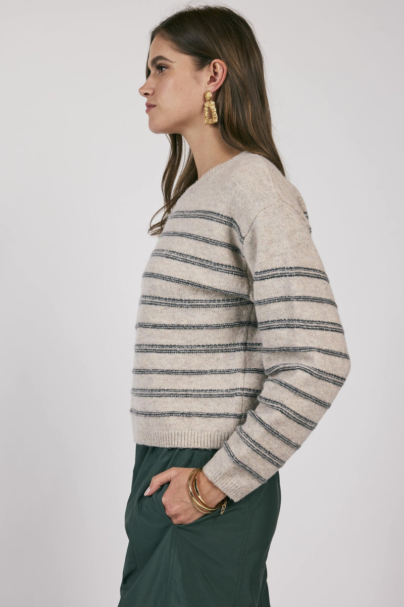 Open Windows Striped Pullover Sweater