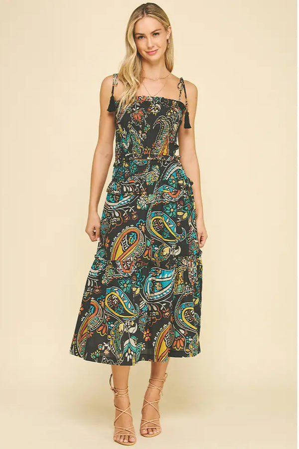 Paisley print smocked top