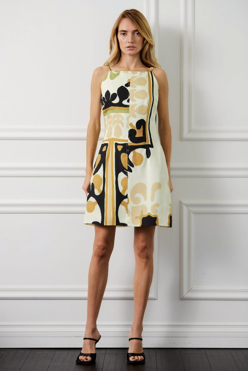 Perla Printed Halter Mini Dress