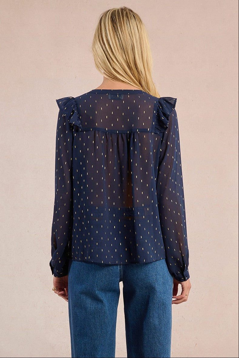 Metallic Dot Woven Top