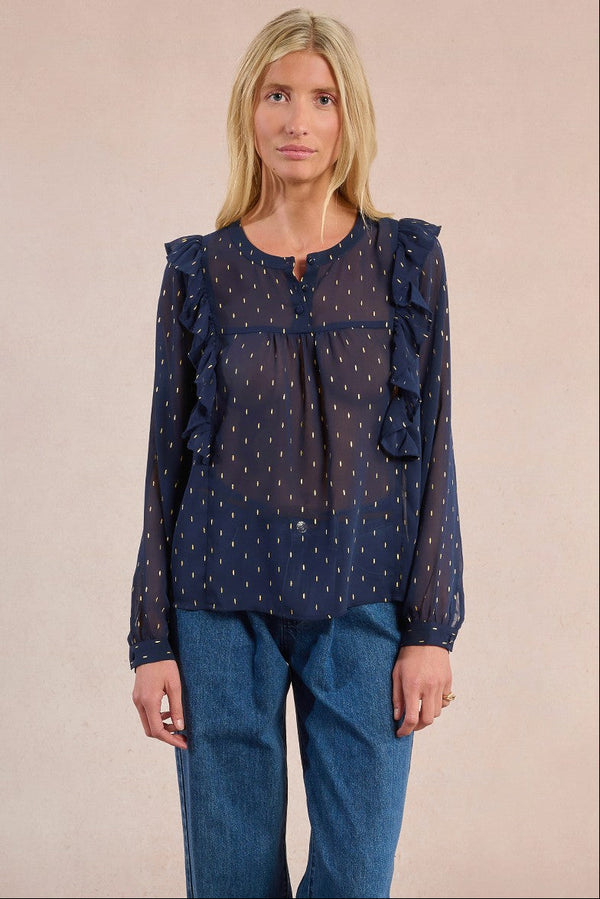 Metallic Dot Woven Top