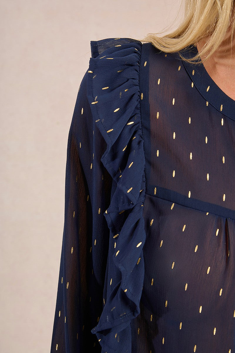 Metallic Dot Woven Top