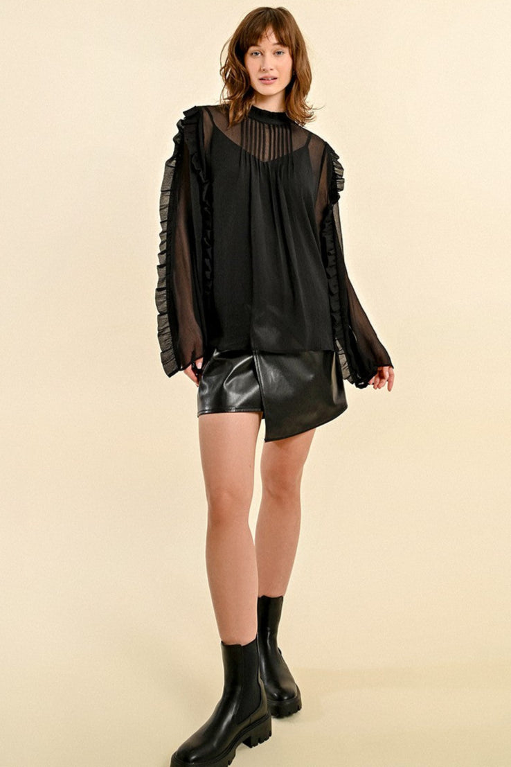 Ruffled Voile Blouse