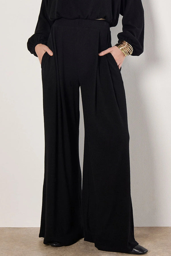 Ribbed Knit Wide Leg Pants