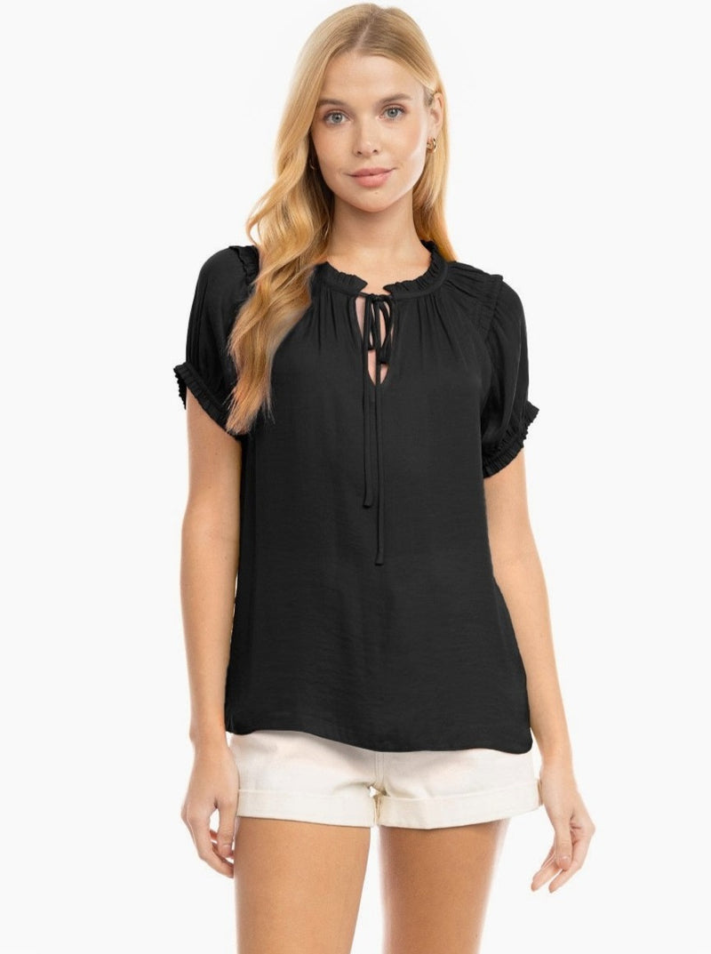 Tie Neck Blouse - black