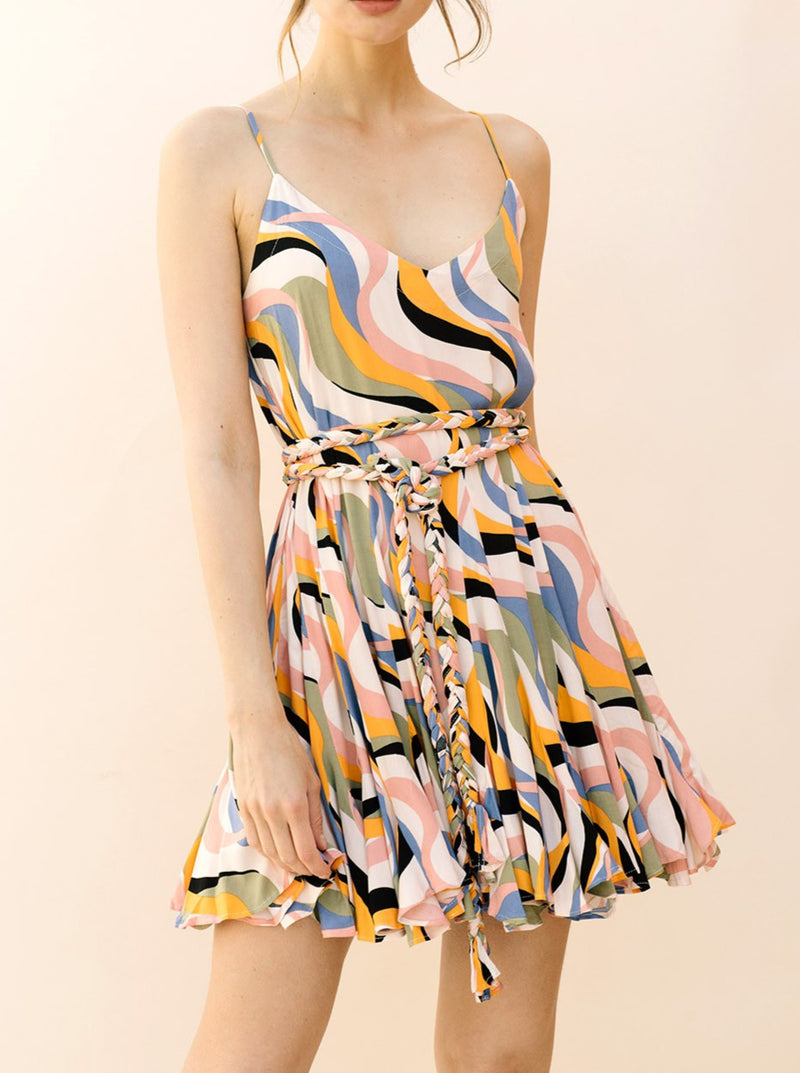 Multicolor Swirl Mini Dress