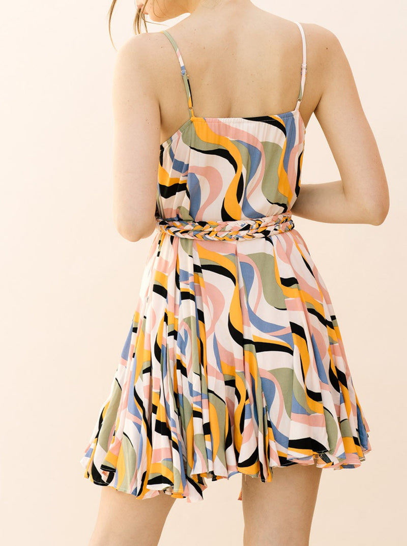 Multicolor Swirl Mini Dress
