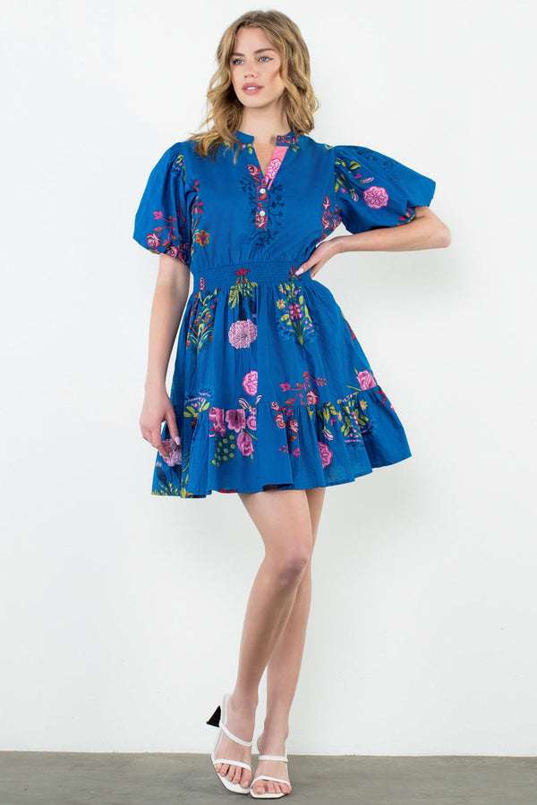Puff Sleeve Floral Dress
