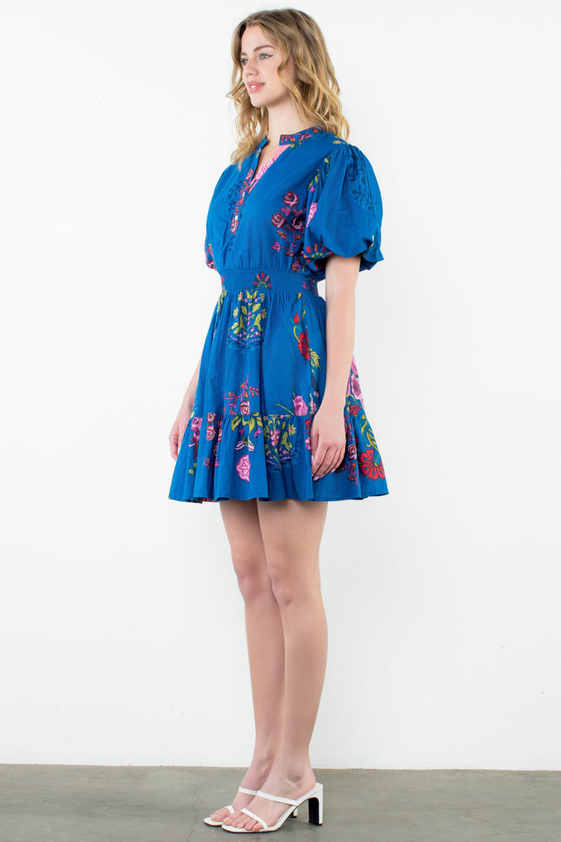 Puff Sleeve Floral Dress