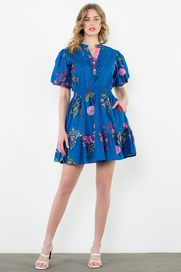 Puff Sleeve Floral Dress
