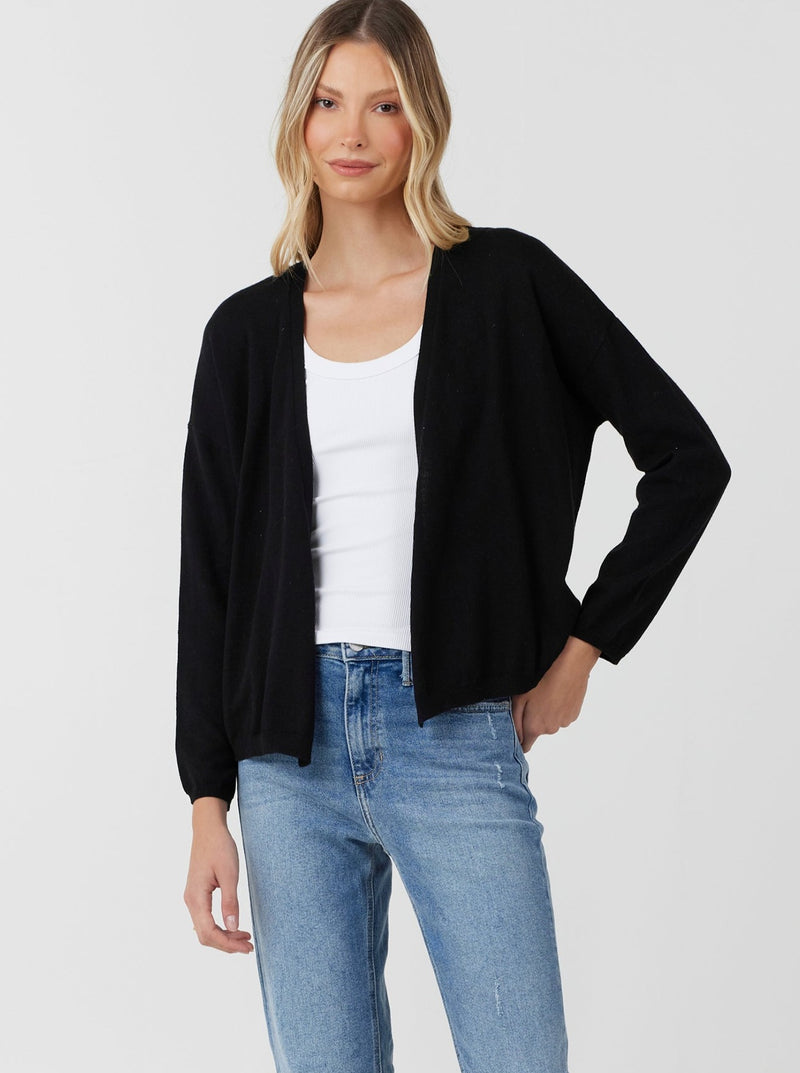 Palmer Open Cardi - black