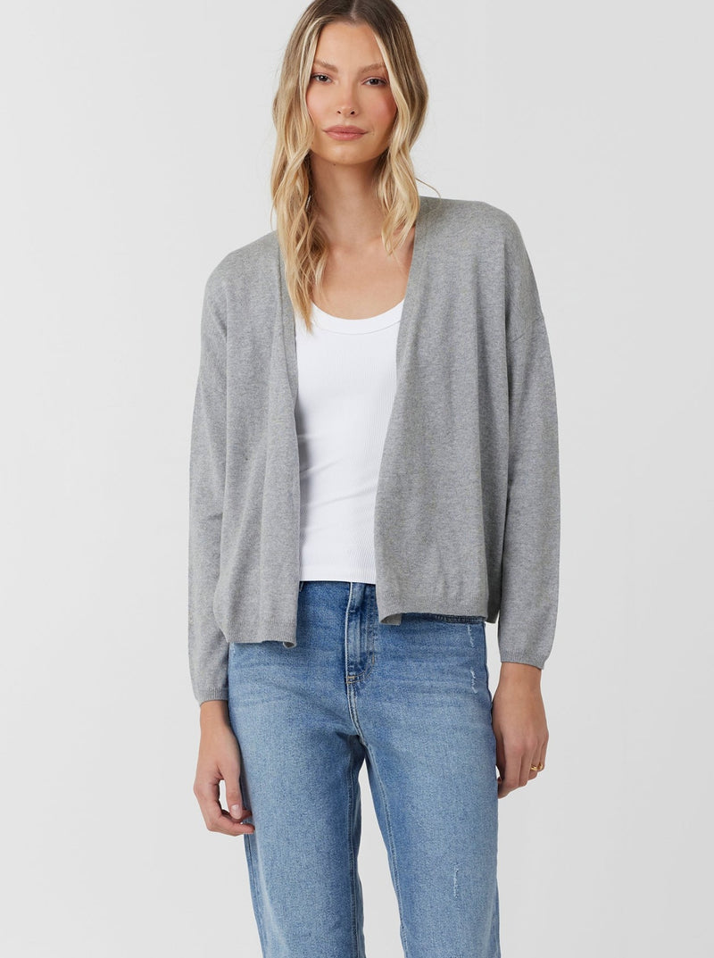 Palmer Open Cardi - heather grey