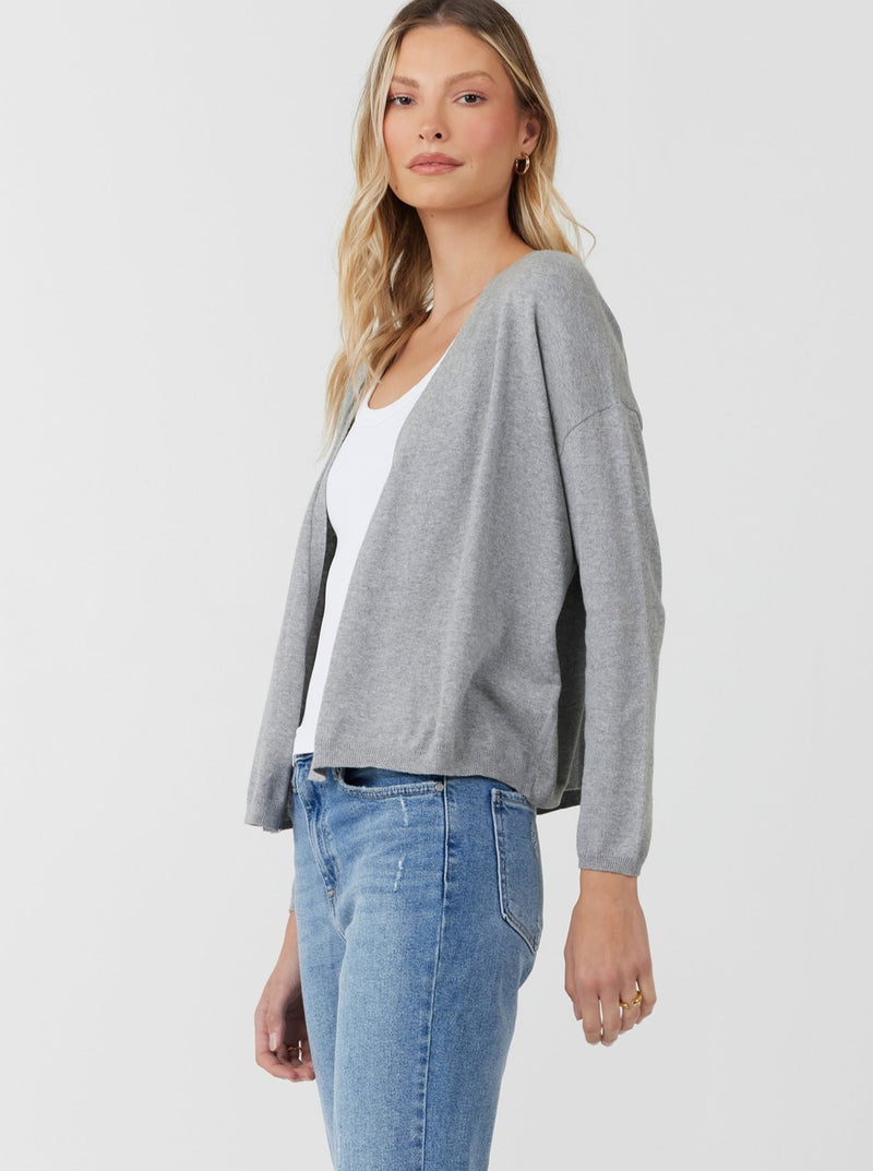 Palmer Open Cardi - heather grey