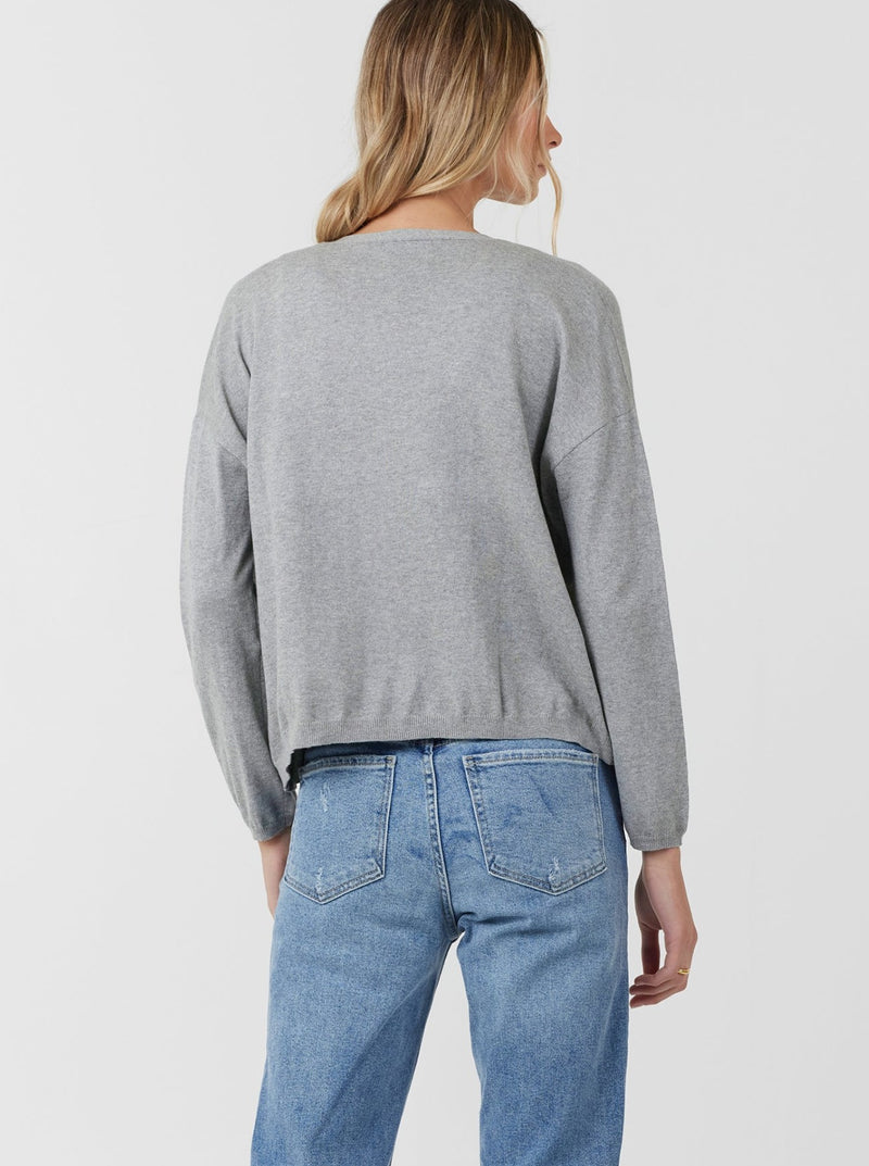 Palmer Open Cardi - heather grey