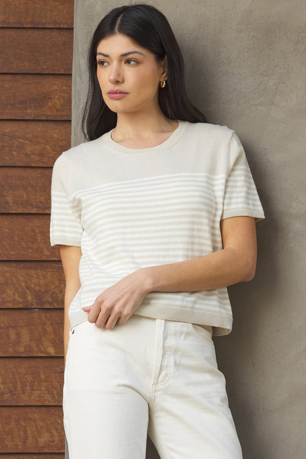 Palmer Striped Tee - clay