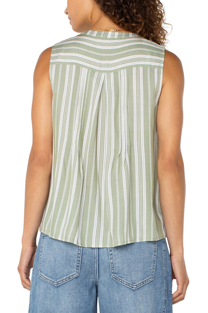 Variegated Stripe Popover Blouse