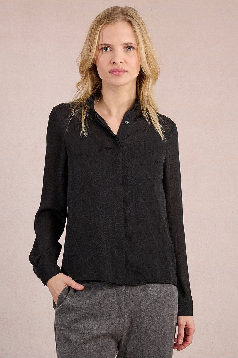 Leaf Pattern Voile Shirt