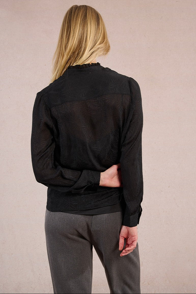 Leaf Pattern Voile Shirt