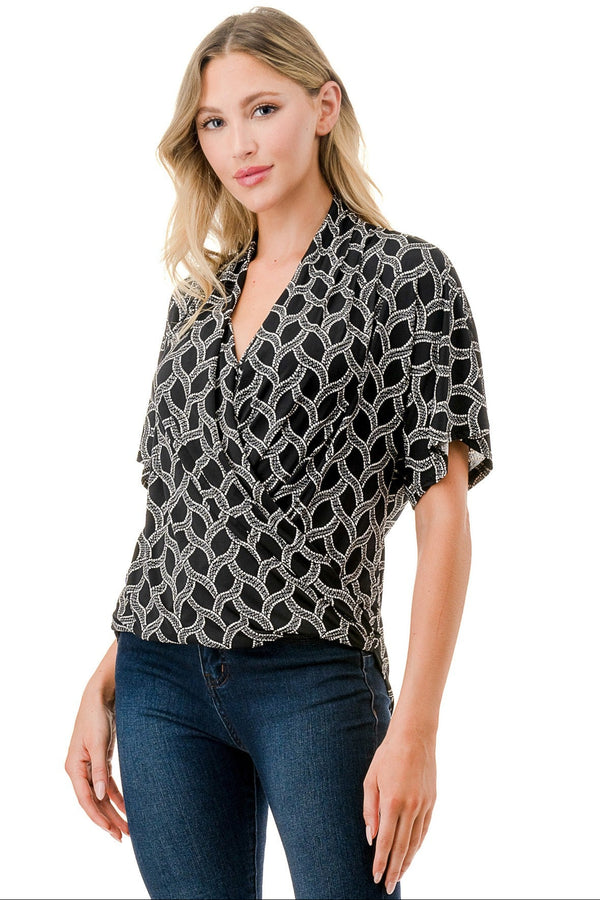 Short Sleeve Surplice Top