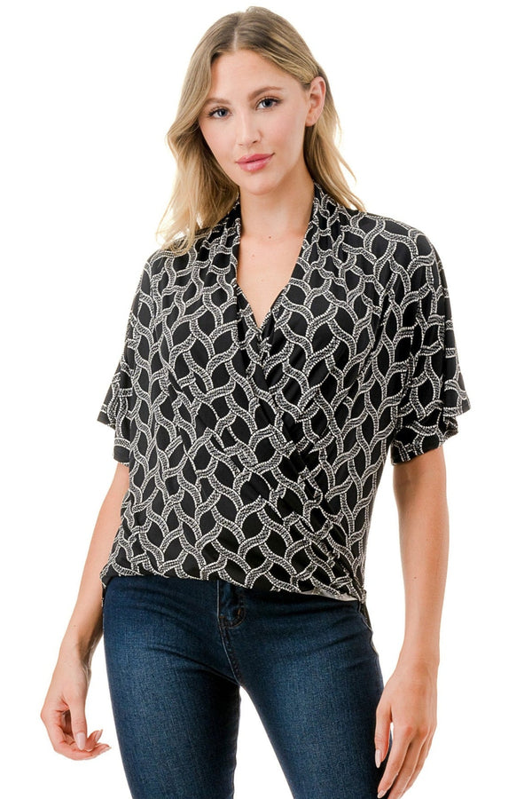 Short Sleeve Surplice Top