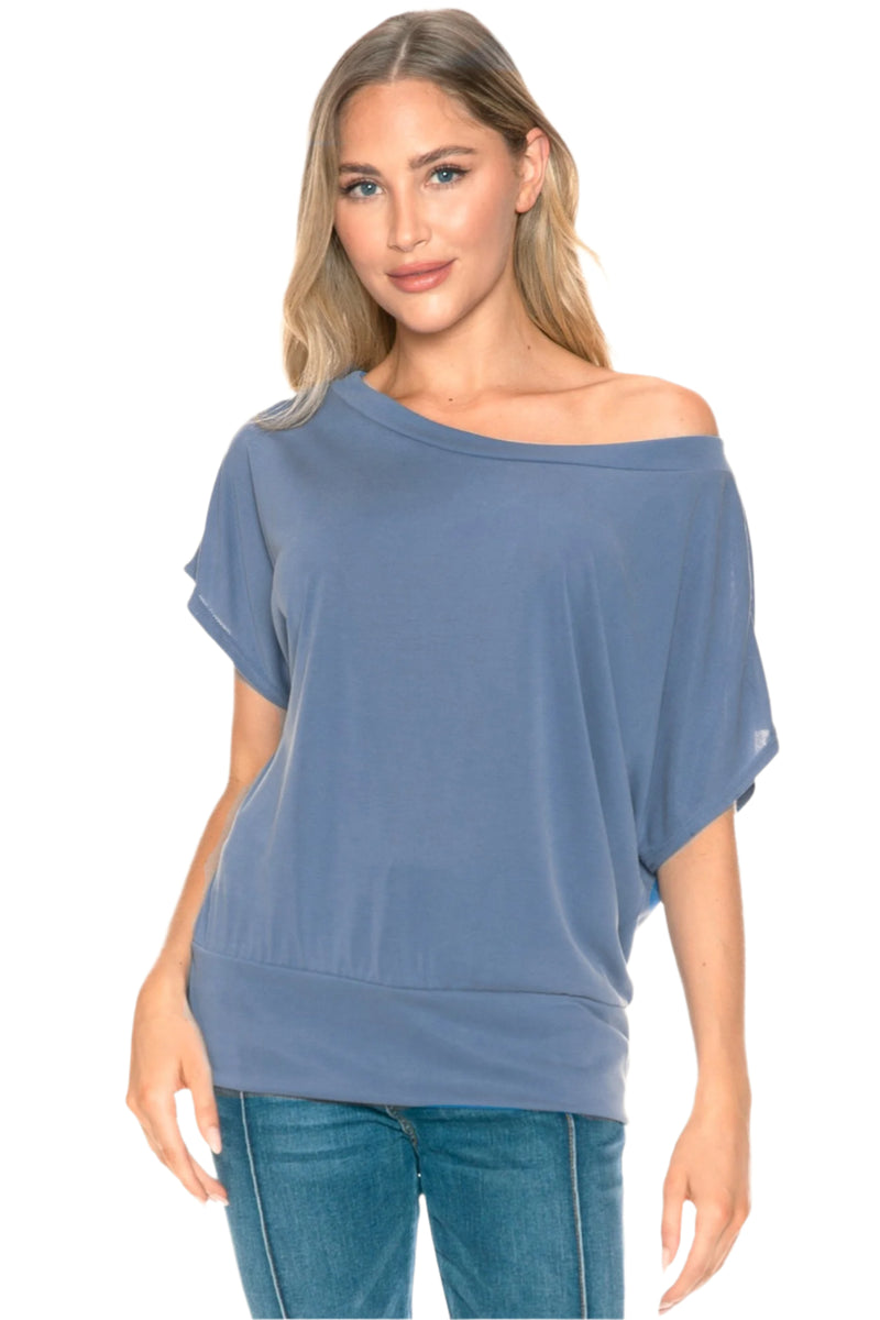 Slouchy Shoulder Cupro Top