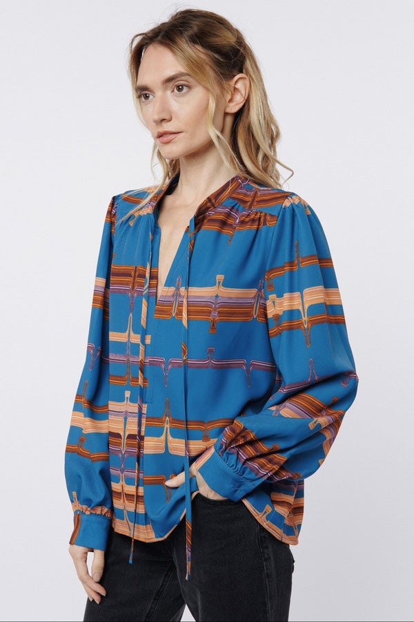 Rue Abstract Stripe Blouse