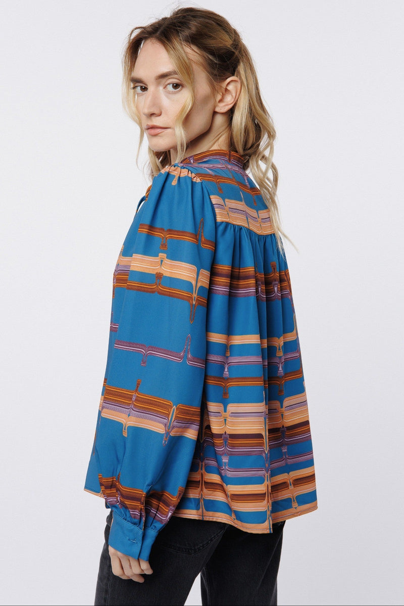 Rue Abstract Stripe Blouse