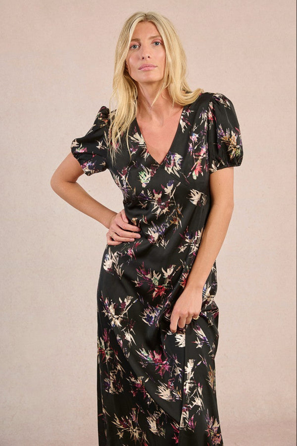 V-Neck Satin Woven Dress