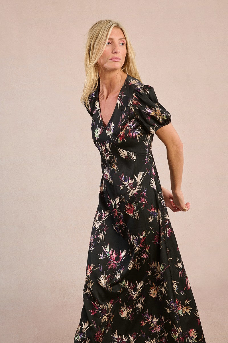 V-Neck Satin Woven Dress
