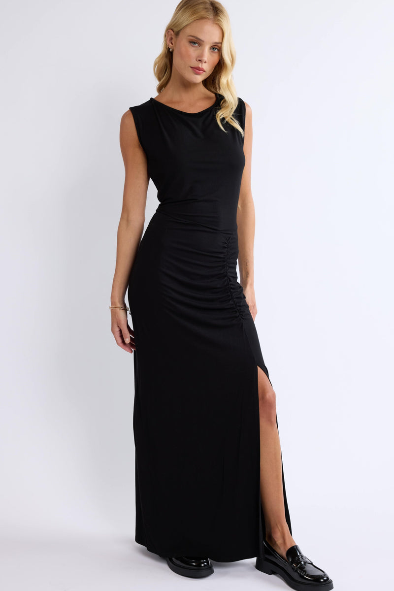 Unrestricted Ruched Knit Dress