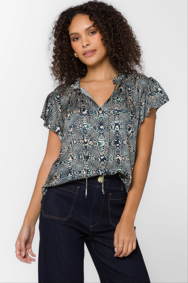 Sahara Abstract Print Top