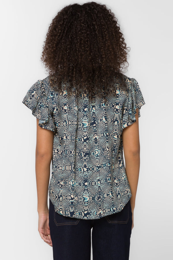 Sahara Abstract Print Top