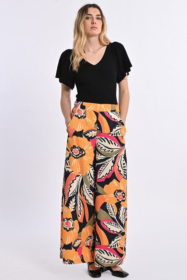 Jane Printed Wide Leg Pants