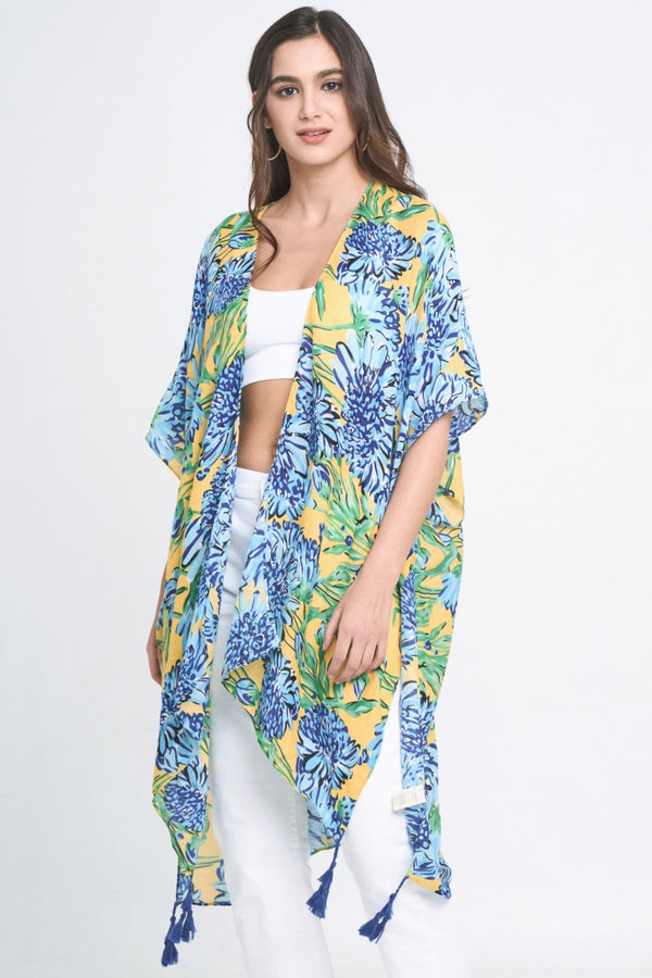 Floral Print Cover Up - yellow