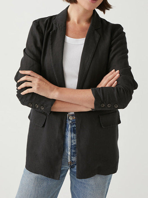 Lottie Linen Blazer - black