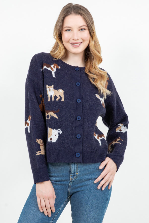 Puppy Parade Button Up Cardigan