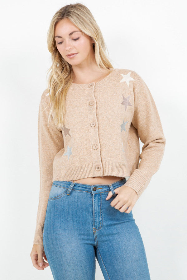Embroidered Star Cardigan
