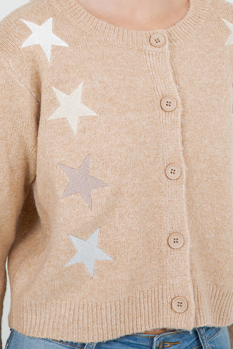 Embroidered Star Cardigan