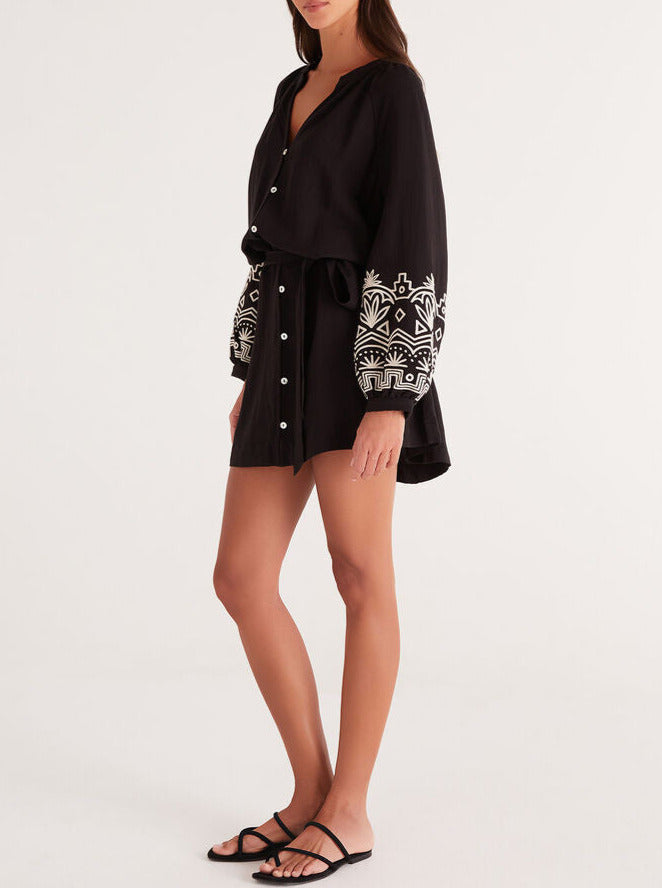 Malia Embroidered Mini Dress