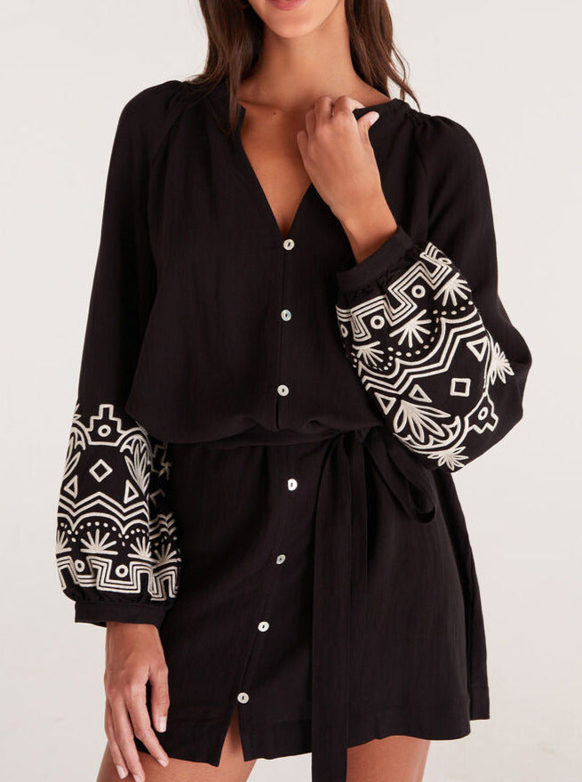 Malia Embroidered Mini Dress