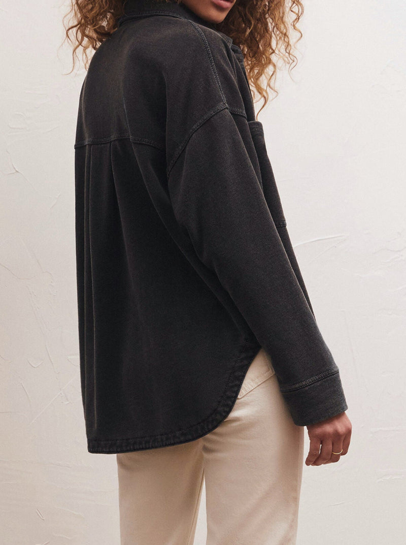 All Day Knit Denim Jacket - vintage black