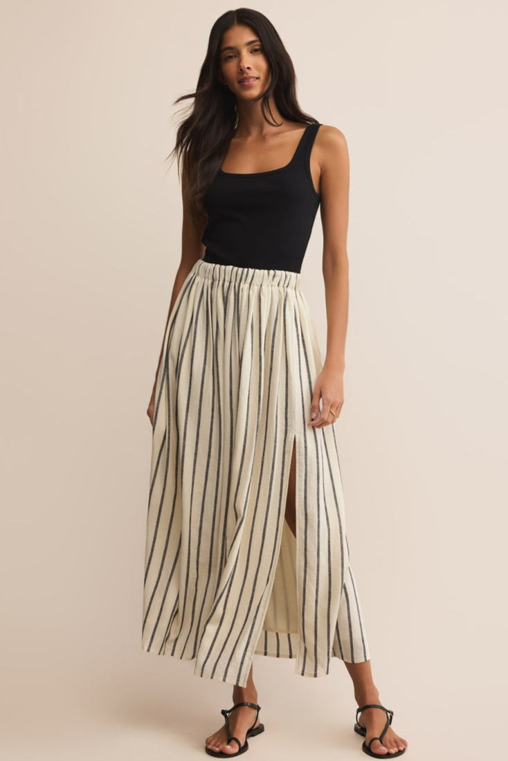 Kassidy Stripe Linen Skirt