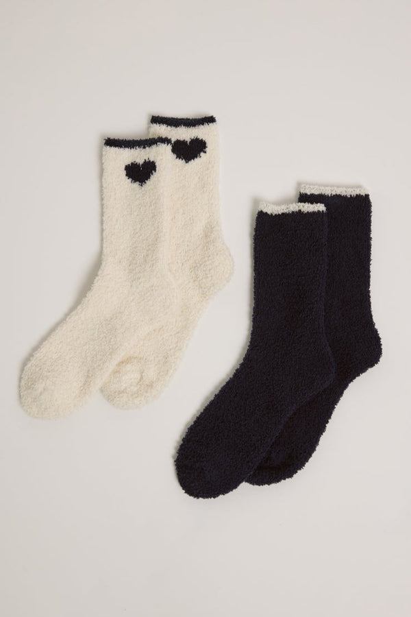 2-pack Navy Heart Socks