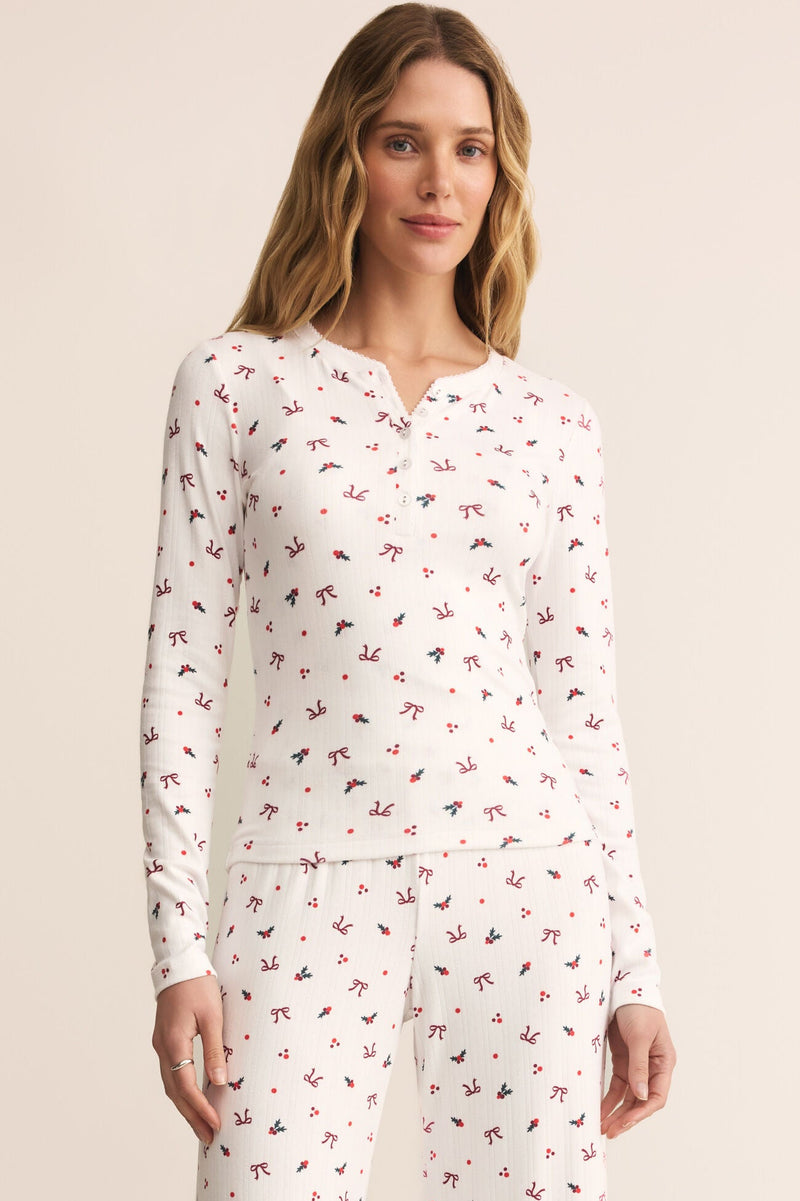 Holly Pointelle Long Sleeve Top