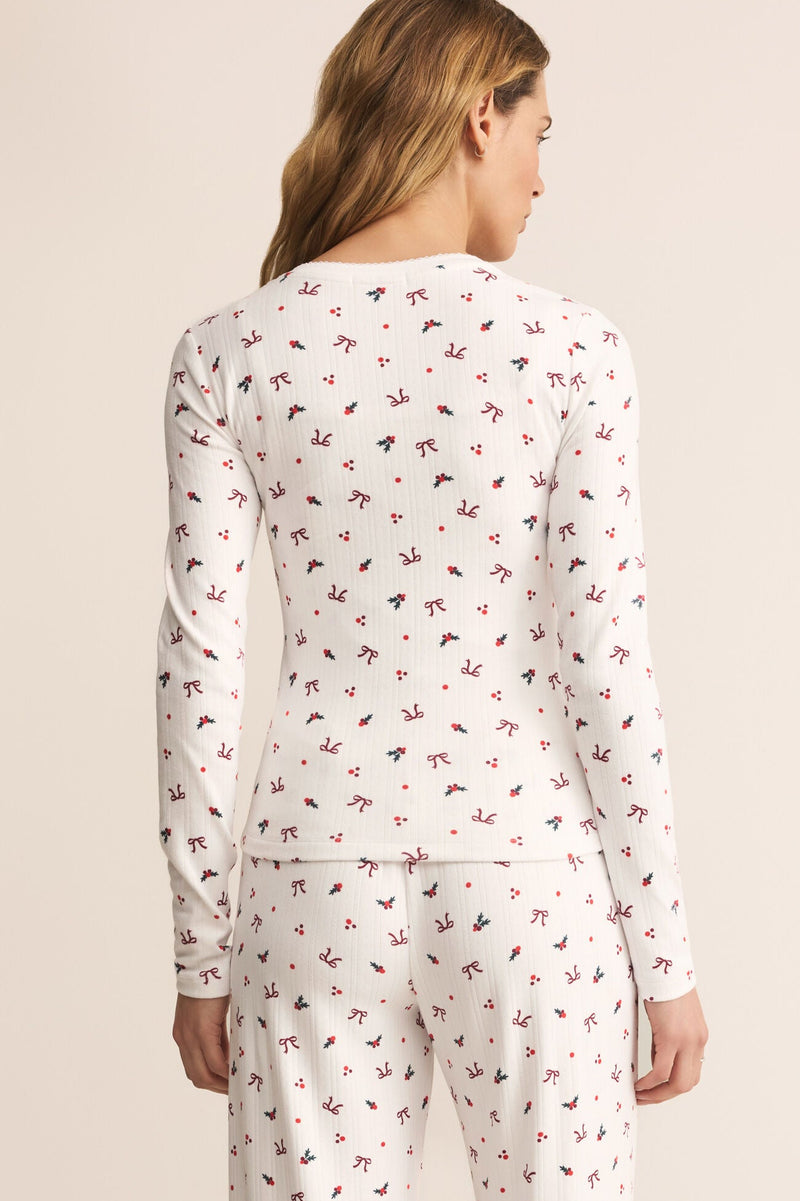 Holly Pointelle Long Sleeve Top