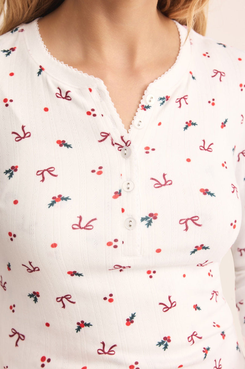 Holly Pointelle Long Sleeve Top