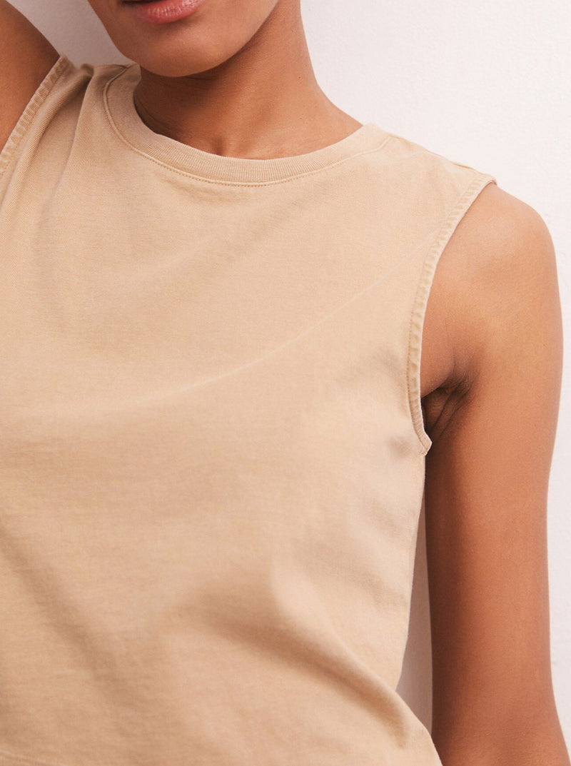 Sloane Jersey Muscle Tank - rattan